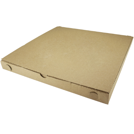 CAJA CARTON CUADRADA MARRON ANONIMA 300X300X40mm PARA PIZZAS, EMPANADAS, TORTILLAS, TARTAS, HORNAZOS...