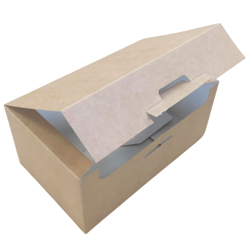 CAJA CARTON FOLDING 270gr KRAFT CON INTERIOR BLANCO 115X70X45mm fondo automático