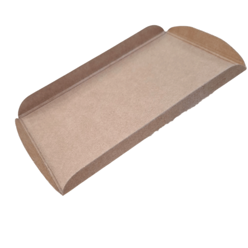 BANDEJA CARTON KRAFT TRICAPA PLANA CON BORDES 160X100x15mm